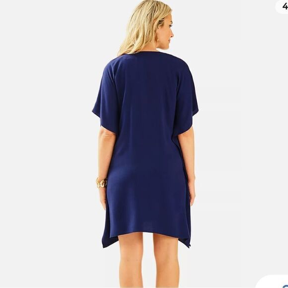 Lilly Pulitzer Chai Caftan Mini Dress Navy Blue XS - Picture 3 of 8
